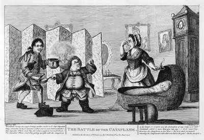 La batalla del cataplasma, pub. 1773 de Henry William Bunbury